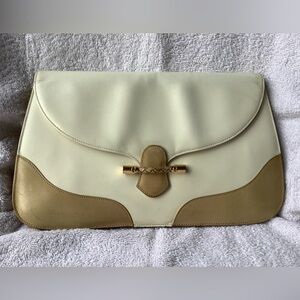 Gucci Cream and Tan Clutch